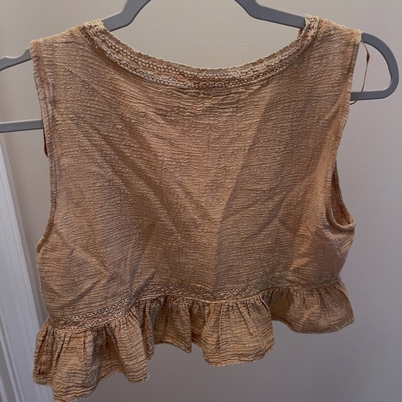 Small Golden Yellow Zara Cropped Tank Top - Picture 5 of 5